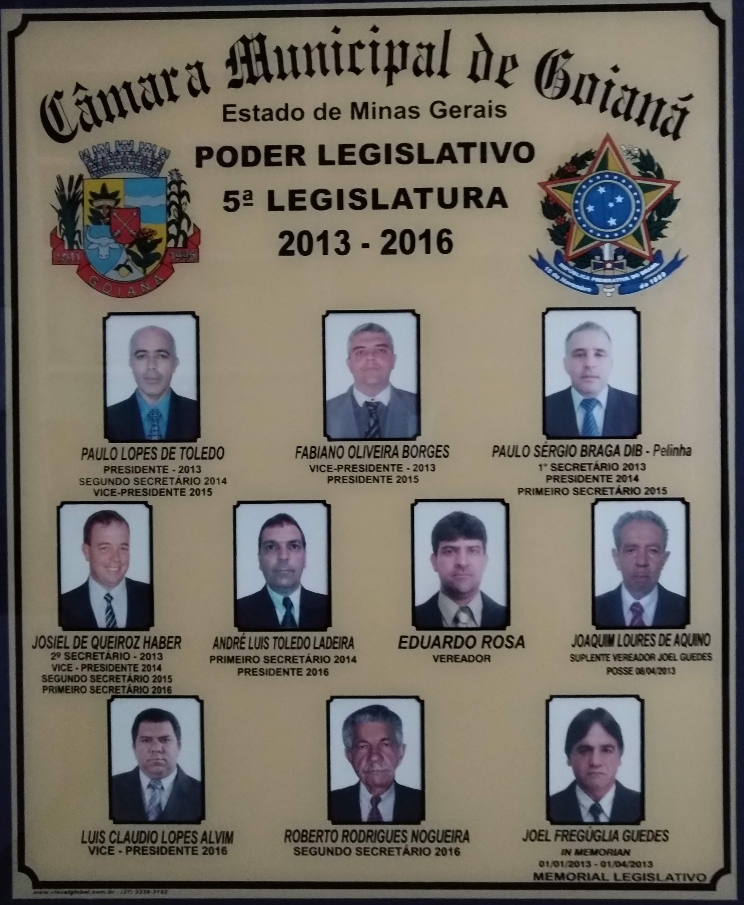 5 ° Legislatura - 2013 a 2016