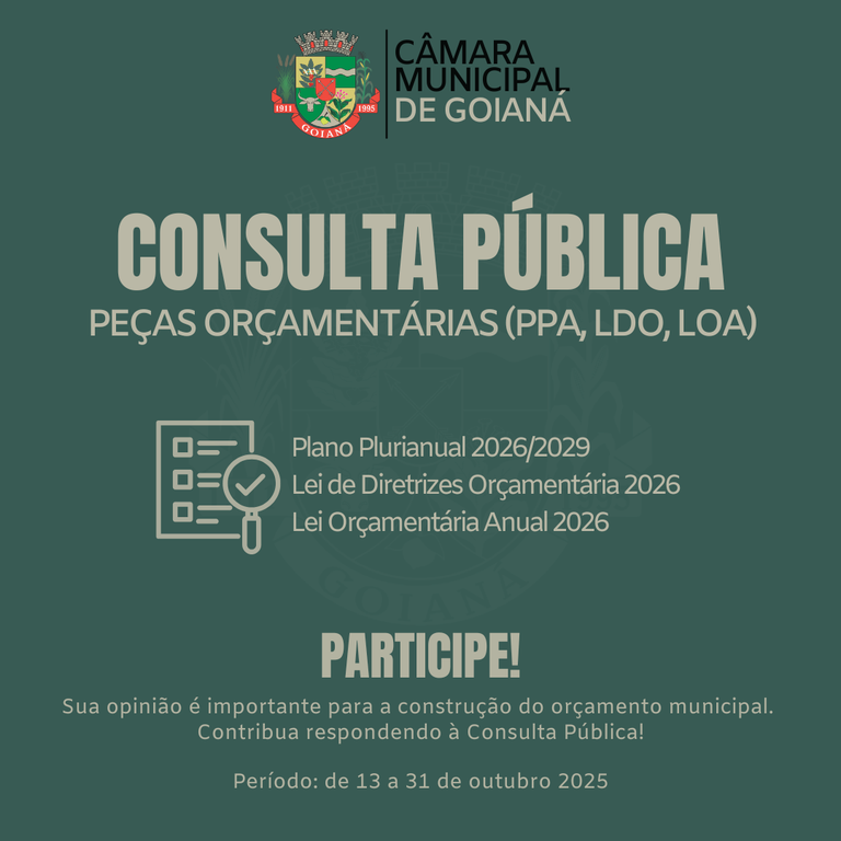 CONSULTA PÚBLICA - PEÇAS ORÇAMENTÁRIAS