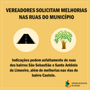 Vereadores solicitam melhorias nas ruas do município