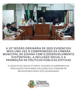 15ª SESSÃO ORDINÁRIA DE 2025 DA CÂMARA MUNICIPAL DE GOIANÁ