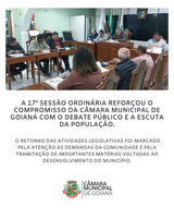 17ª SESSÃO ORDINÁRIA DE 2025 DA CÂMARA MUNICIPAL DE GOIANÁ