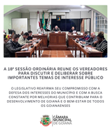 18ª SESSÃO ORDINÁRIA DE 2025 DA CÂMARA MUNICIPAL DE GOIANÁ