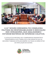 21ª SESSÃO ORDINÁRIA DE 2025 DA CÂMARA MUNICIPAL DE GOIANÁ