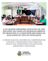 25ª SESSÃO ORDINÁRIA DE 2025 DA CÂMARA MUNICIPAL DE GOIANÁ