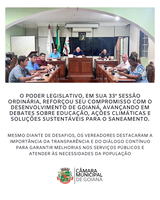 33ª SESSÃO ORDINÁRIA DE 2025 DA CÂMARA MUNICIPAL DE GOIANÁ