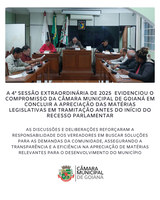 4ª SESSÃO EXTRAORDINÁRIA DE 2025 DA CÂMARA MUNICIPAL DE GOIANÁ