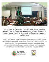 CÂMARA MUNICIPAL DE GOIANÁ PROMOVE PALESTRA SOBRE ANIMAIS PEÇONHENTOS EM PARCERIA COM A POLÍCIA MILITAR DE MEIO AMBIENTE