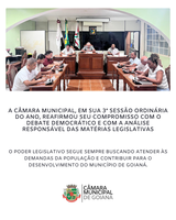 3ª SESSÃO ORDINÁRIA DE 2026 DA CÂMARA MUNICIPAL DE GOIANÁ
