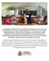 CÂMARA MUNICIPAL DE GOIANÁ REALIZA ENTREGA DE TÍTULO DE CIDADÃ HONORÁRIA À DEPUTADA FEDERAL DELEGADA IONE BARBOSA