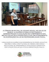 CÂMARA MUNICIPAL SEDIA AUDIÊNCIA PÚBLICA DE PRESTAÇÃO DE CONTAS DO PODER EXECUTIVO MUNICIPAL