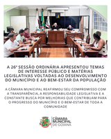 26ª SESSÃO ORDINÁRIA DE 2025 DA CÂMARA MUNICIPAL DE GOIANÁ